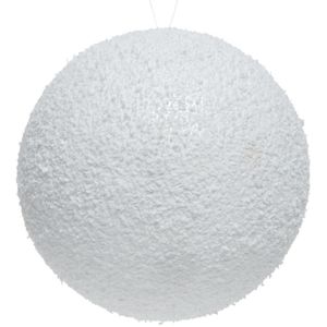 1x Sneeuwdecoratie grote witte sneeuwballen 14 cm