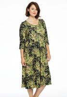 Yoek Geplooide jurk MIMOSA | Zwart | Maat 46/48