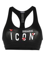 DSQUARED2 brassière de sport à imprimé Icon - Noir