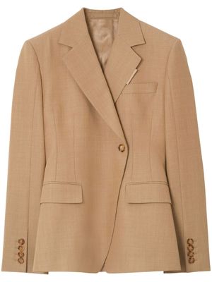 Burberry blazer en laine à simple boutonnage - Tons neutres