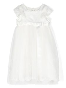 Monnalisa Iconic Chic lace-trim flared dress - Blanc