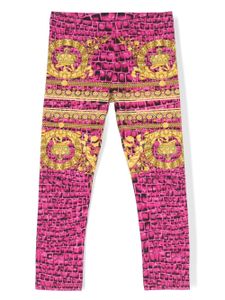 Versace Kids legging à motif baroque - Rose