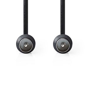Nedis Coaxkabel | IEC (Coax) Male | IEC (Coax) Male | Vernikkeld | 90 dB | 75 Ohm | Dubbel Afgeschermd | 1.50 m | Rond | PVC | Zwart | Label -
