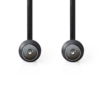 Nedis Coaxkabel | IEC (Coax) Male | IEC (Coax) Male | Vernikkeld | 90 dB | 75 Ohm | Dubbel Afgeschermd | 1.50 m | Rond | PVC | Zwart | Label -