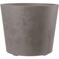 Ronde bloempot - DEROMA - Millennium - 79 L - Ø 50 cm - Met waterreservoir en wielen - Bruin