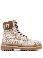 Philipp Plein bottines à motif cachemire - Tons neutres - thumbnail