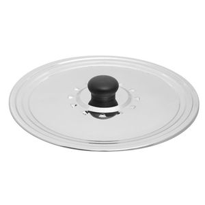 Universele RVS spatdeksel/pannendeksel met stoomuitlaat voor pannen van 22/24/26 cm