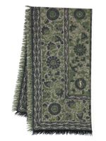 Saint Laurent Pre-Owned écharpe à fleurs en jacquard (années 1980) - Vert