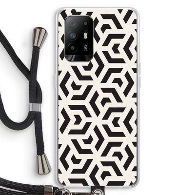 Crazy pattern: Oppo A94 5G Transparant Hoesje met koord