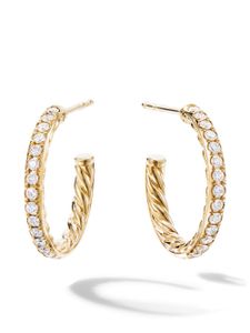 David Yurman puces d'oreilles en or 18ct serties de diamants