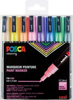 Posca paintmarker PC-3M,  set van 8 markers in geassorteerde pastelkleuren - thumbnail