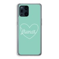 Friends heart pastel: Oppo Find X3 Pro Transparant Hoesje