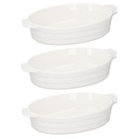 3x Ovale ovenschalen wit 31 cm - thumbnail