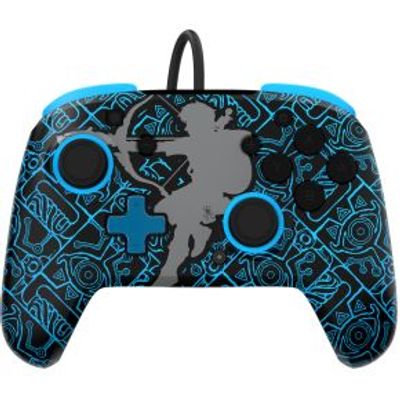 PDP Rematch: Sheikah Shoot Zwart, Blauw USB Gamepad Analoog/digitaal Nintendo Switch, Nintendo Switc