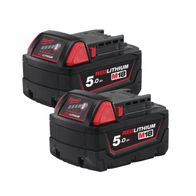 Milwaukee M18 B52 Accu set 18V 2x 5.0Ah - 4932451242