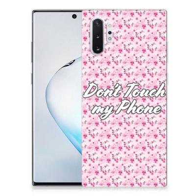 Samsung Galaxy Note 10 Plus Silicone-hoesje Flowers Pink DTMP Samsung Galaxy Note 10 Plus Silicone-hoesje Flowers Pink DTMP