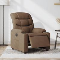 Fauteuil verstelbaar elektrisch stof bruin