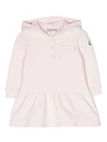 Moncler Enfant logo-embroidered jersey hooded dress - Rose