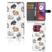 Telefoonhoesje | Met pasjeshouder | voor Motorola Moto G84 Konijntjes