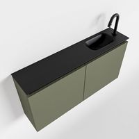 Toiletmeubel Mondiaz Ture | 100 cm | Meubelkleur Army | Eden wastafel Urban Rechts | 1 kraangat