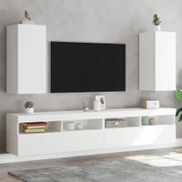 Tv-wandmeubels met LED-verlichting 2 st 30,5x35x70 cm wit - thumbnail