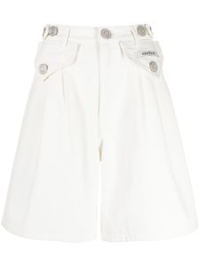 Kimhekim short à taille haute à patch logo - Blanc