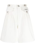 Kimhekim short à taille haute à patch logo - Blanc