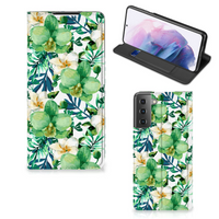 Samsung Galaxy S21 Plus Smart Cover Orchidee Groen - thumbnail