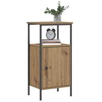 Nachtkastjes 2 st 41x31x80cm bewerkt hout artisanaal eikenkleur