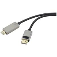 Renkforce DisplayPort / HDMI Kabel DisplayPort-stekker, HDMI-A-stekker 3.00 m Zwart UHD 8K @ 60 Hz, UHD 4K @ 120 Hz RF-4995158 DisplayPort-kabel