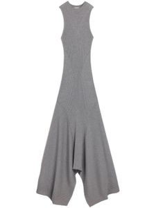 AMI Paris robe en maille nervurée à design asymétrique - Gris