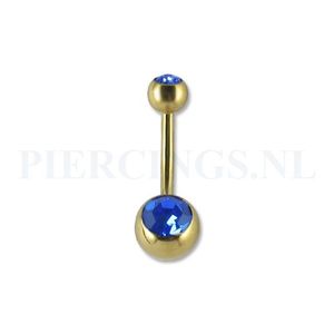 Navelpiercing goudkleurig blauw