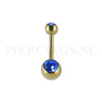 Navelpiercing goudkleurig blauw