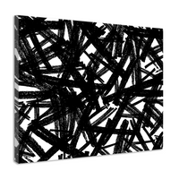 Karo-art Schilderij - Zwarte potloodvegen, premium print, wanddecoratie