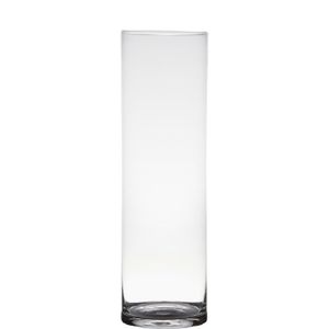 Transparante home-basics cilinder vorm vaas/vazen van glas 50 x 15 cm