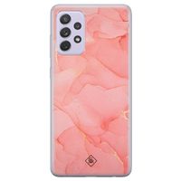 Samsung Galaxy A72 siliconen hoesje - Marmer roze Samsung Galaxy A72 siliconen hoesje - Marmer roze