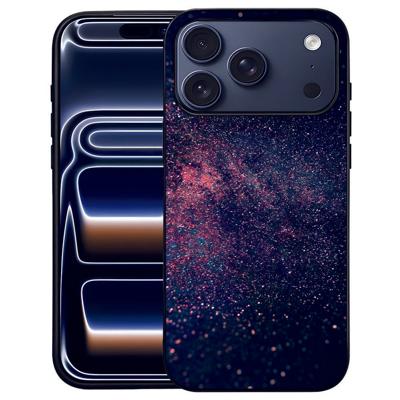 Hoesje iPhone 17 Pro Max Stars Zwart TPU Randen PU