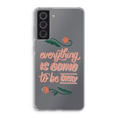 Optimistic flower girl: Samsung Galaxy S21 FE Transparant Hoesje