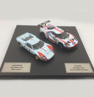 IXO Set of 2 Cars - Ford GT40 24H Le Mans 1966, Ford GT 24H Le Mans 2019 1:43