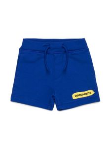 DSQUARED2 KIDS short de sport en coton à logo imprimé - Bleu