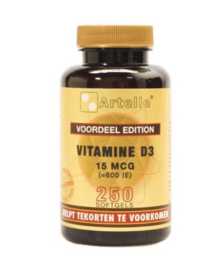 Artelle Vitamine D3 15mcg 250Capsules