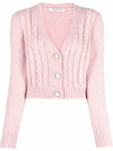 Alessandra Rich cardigan crop à col v - Rose