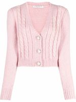 Alessandra Rich cardigan crop à col v - Rose