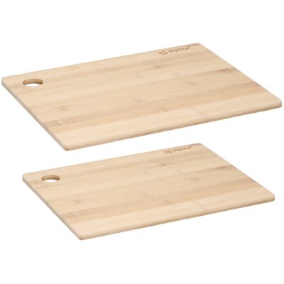 Set van 2x stuks snijplanken naturel rand 23 en 28 cm van bamboe hout