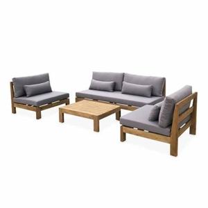 sweeek - Houten loungeset premium, 5 zitplaatsen