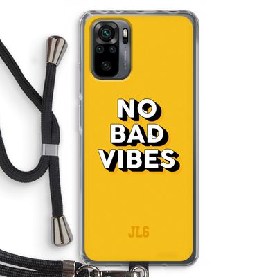 No Bad Vibes: Xiaomi Redmi Note 10 Pro Transparant Hoesje met koord
