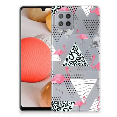 Samsung Galaxy A42 | TPU Hoesje | Flamingo Triangle