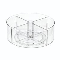 iDesign - Lazy Susan Draaiplateau met Vakken, 29.2 cm, Kunststof, Tran