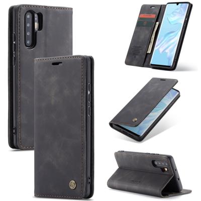 CaseMe-013 multifunctionele retro Frosted horizontale Flip lederen case voor Huawei P30 Pro met kaartsleuf & houder & portemonnee (zwart)