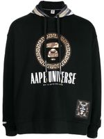 AAPE BY *A BATHING APE® hoodie à logo métallisé - Noir